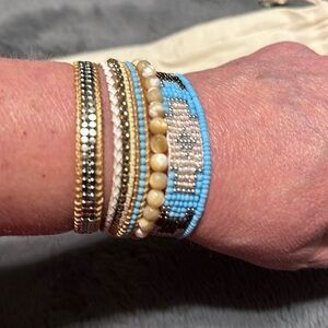 Victoria Emerson Beaded Layered Aztec Bracelet NWT Discontinued